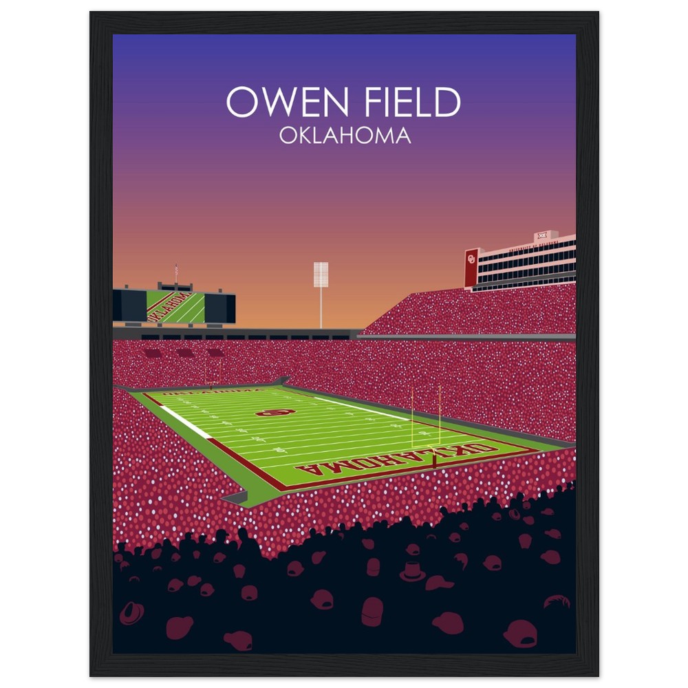 Owen Field - Gaylord Family - Oklahoma Memorial Stadium Print | University of Oklahoma Sooners College Football Stadium Print