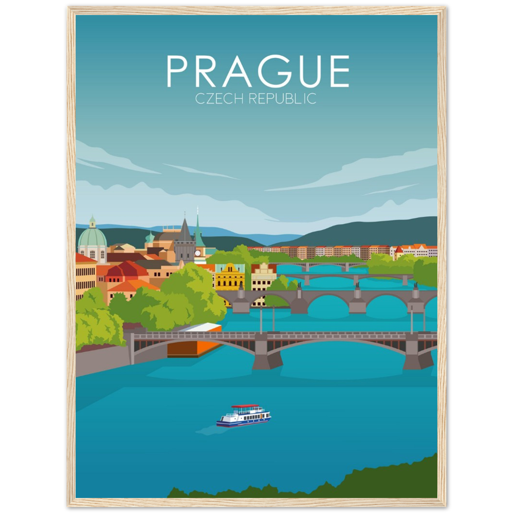 Prague Poster | Prague Wall Art | Prague Daytime Print