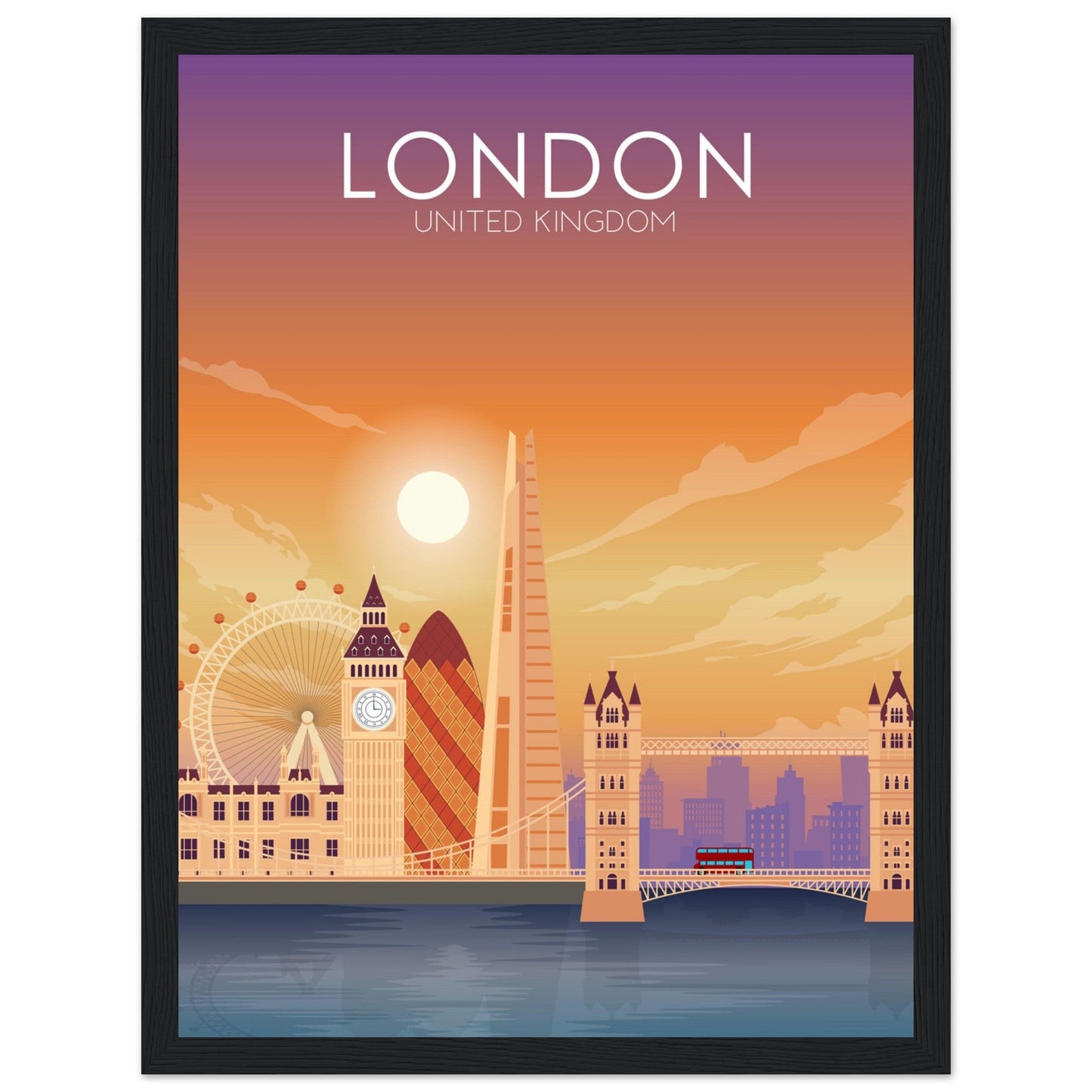 London Poster | London Wall Art | London Sunset Print