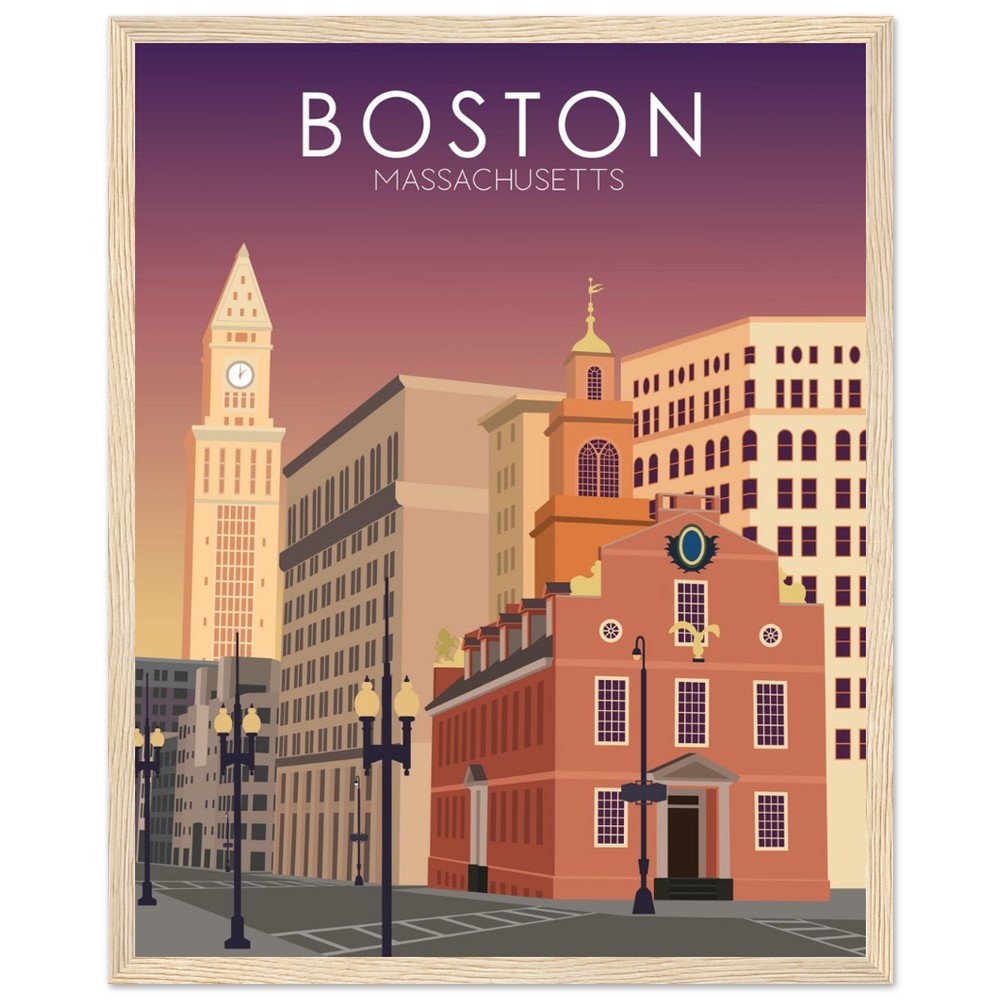 Boston Poster | Boston Wall Art | Boston Sunset Print