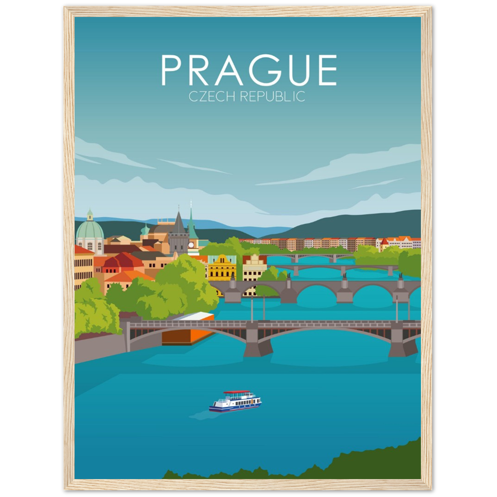 Prague Poster | Prague Wall Art | Prague Daytime Print