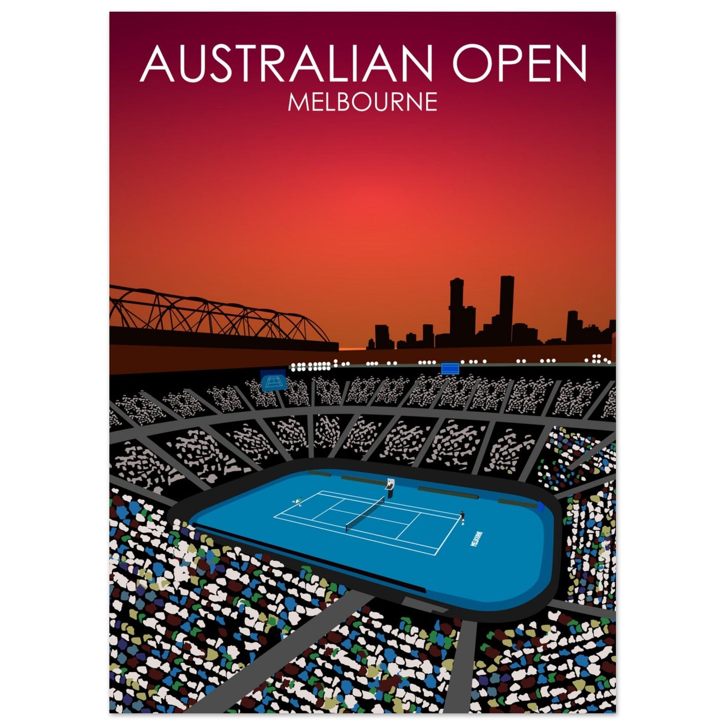 Australian Open Poster - Red Sky