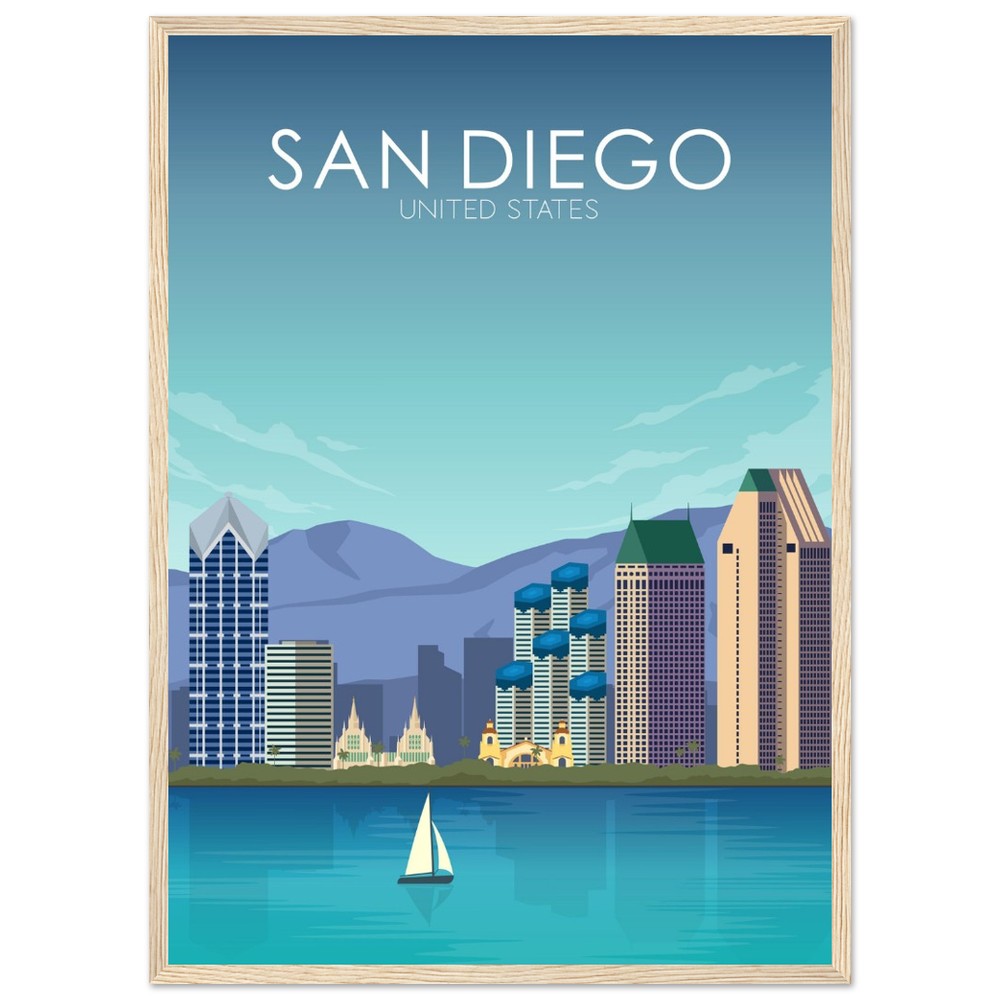 San Diego Poster | San Diego Wall Art | San Diego Daytime Print
