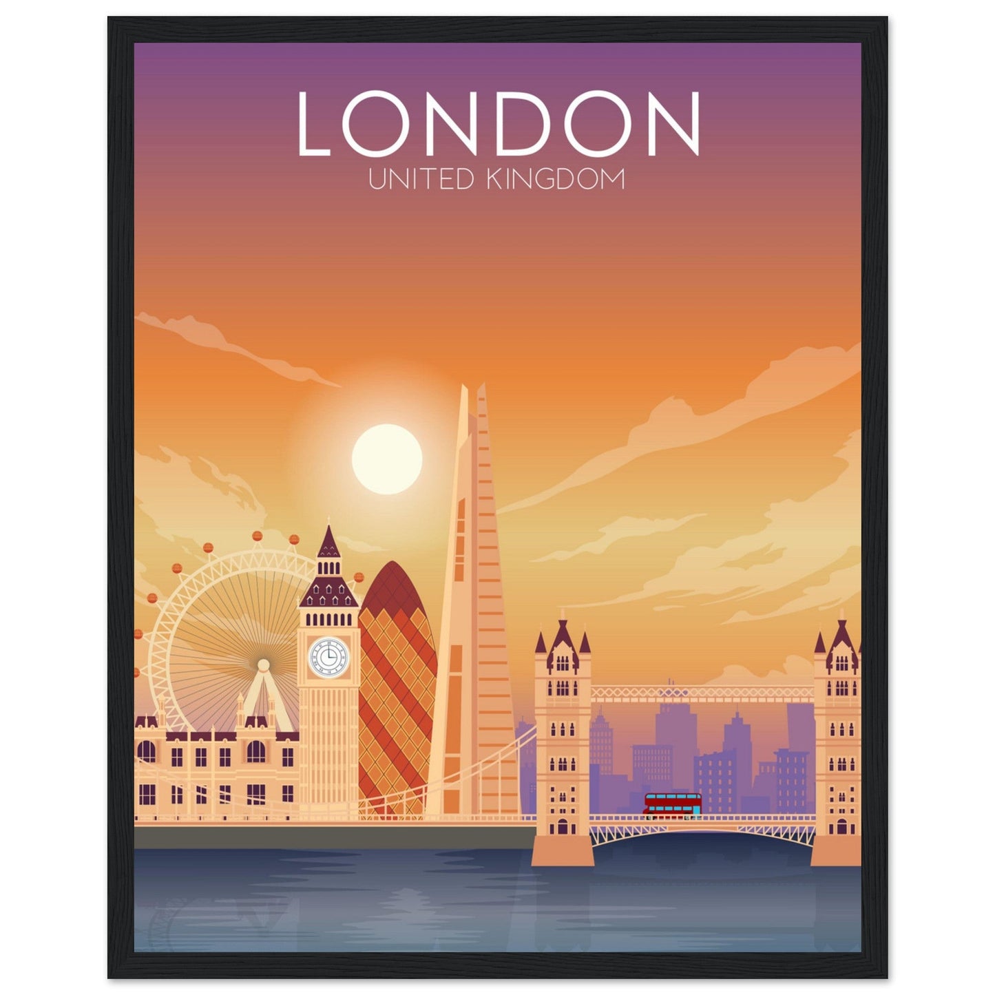 London Poster | London Wall Art | London Sunset Print