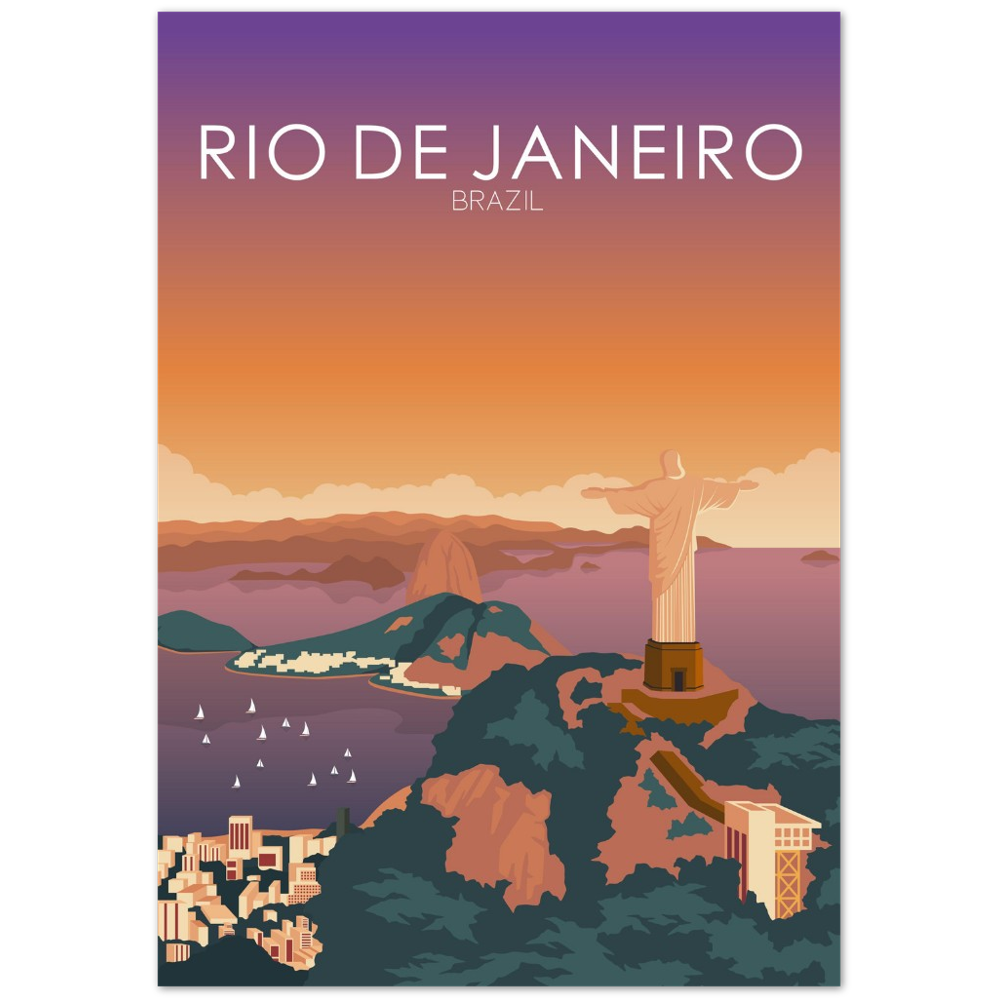 Rio De Janeiro Poster | Rio De Janeiro Wall Art | Rio De Janeiro Sunset Print