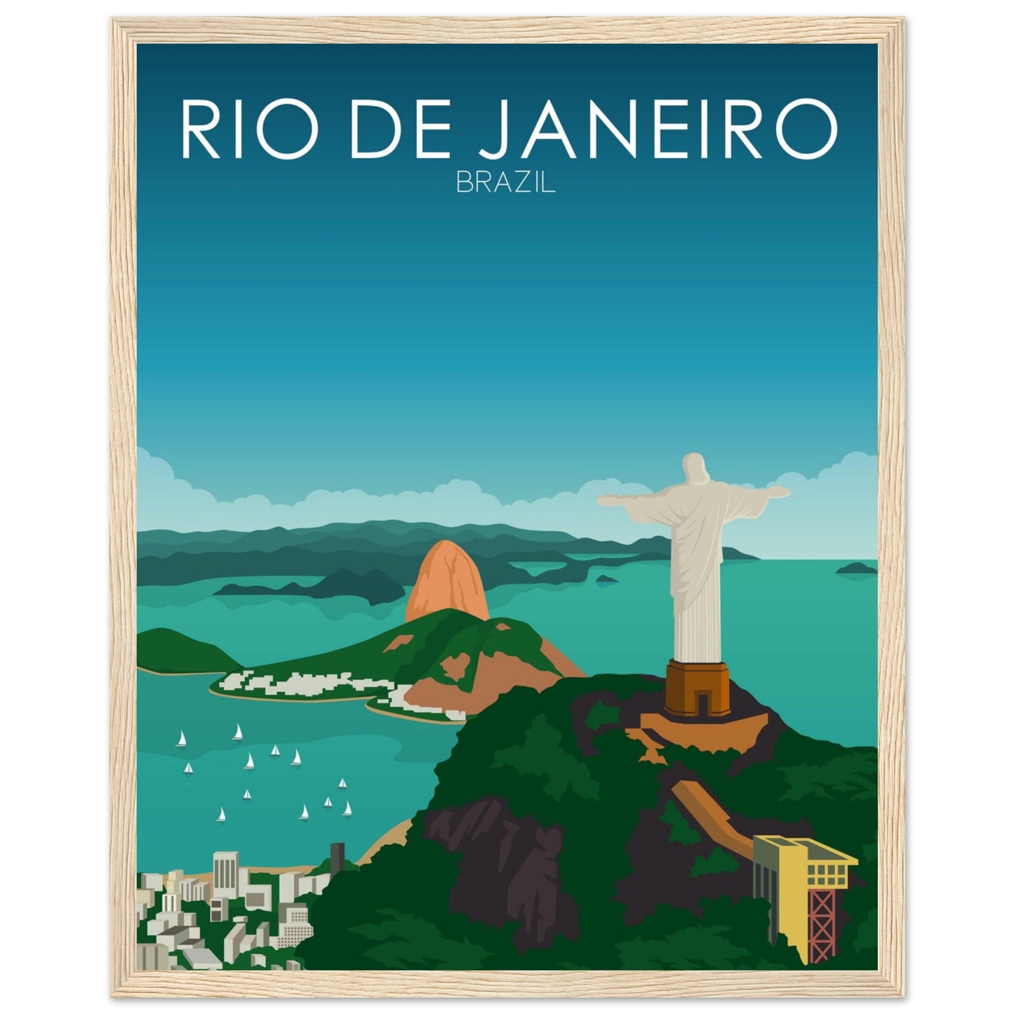 Rio De Janeiro Poster | Rio De Janeiro Wall Art | Rio De Janeiro Daytime Print