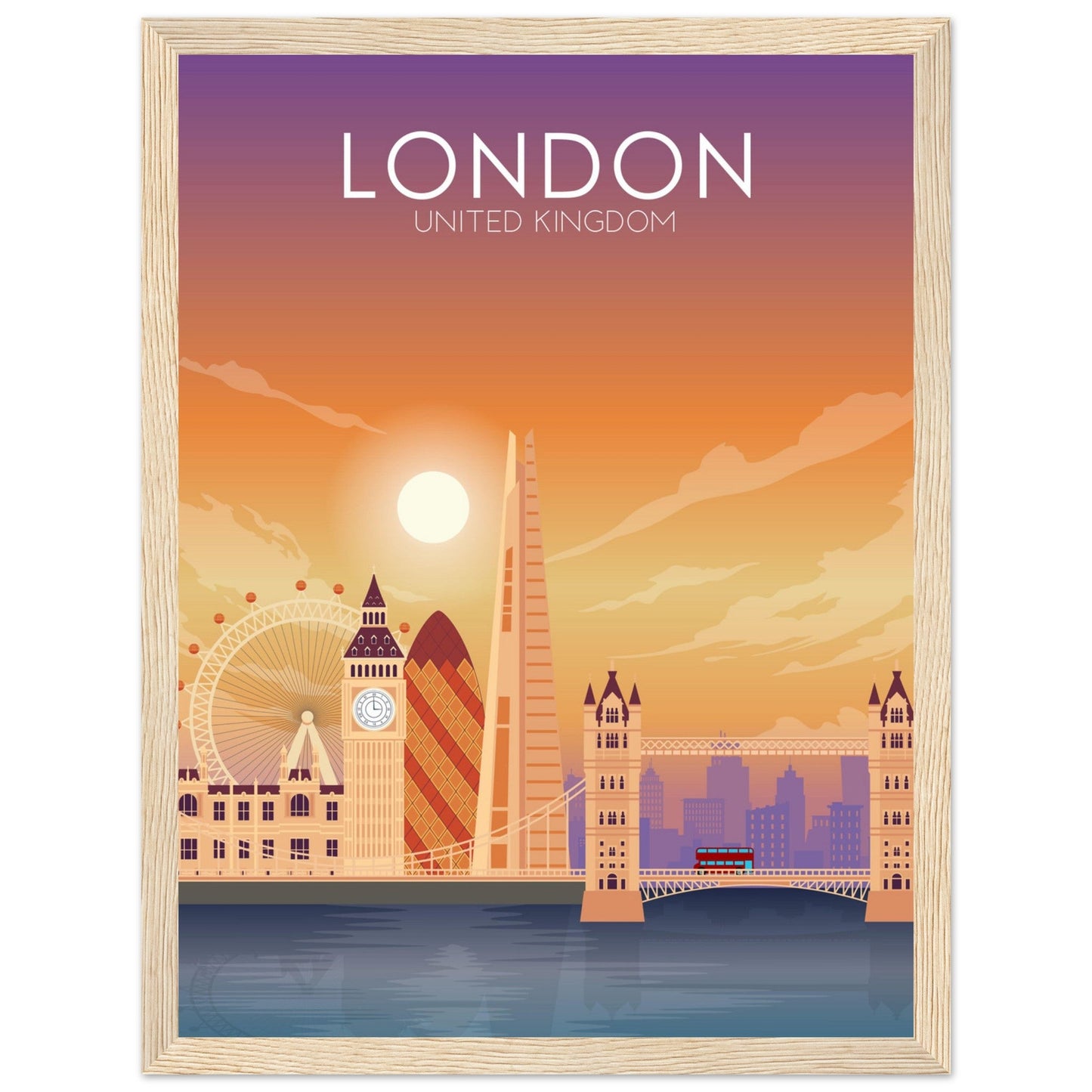 London Poster | London Wall Art | London Sunset Print