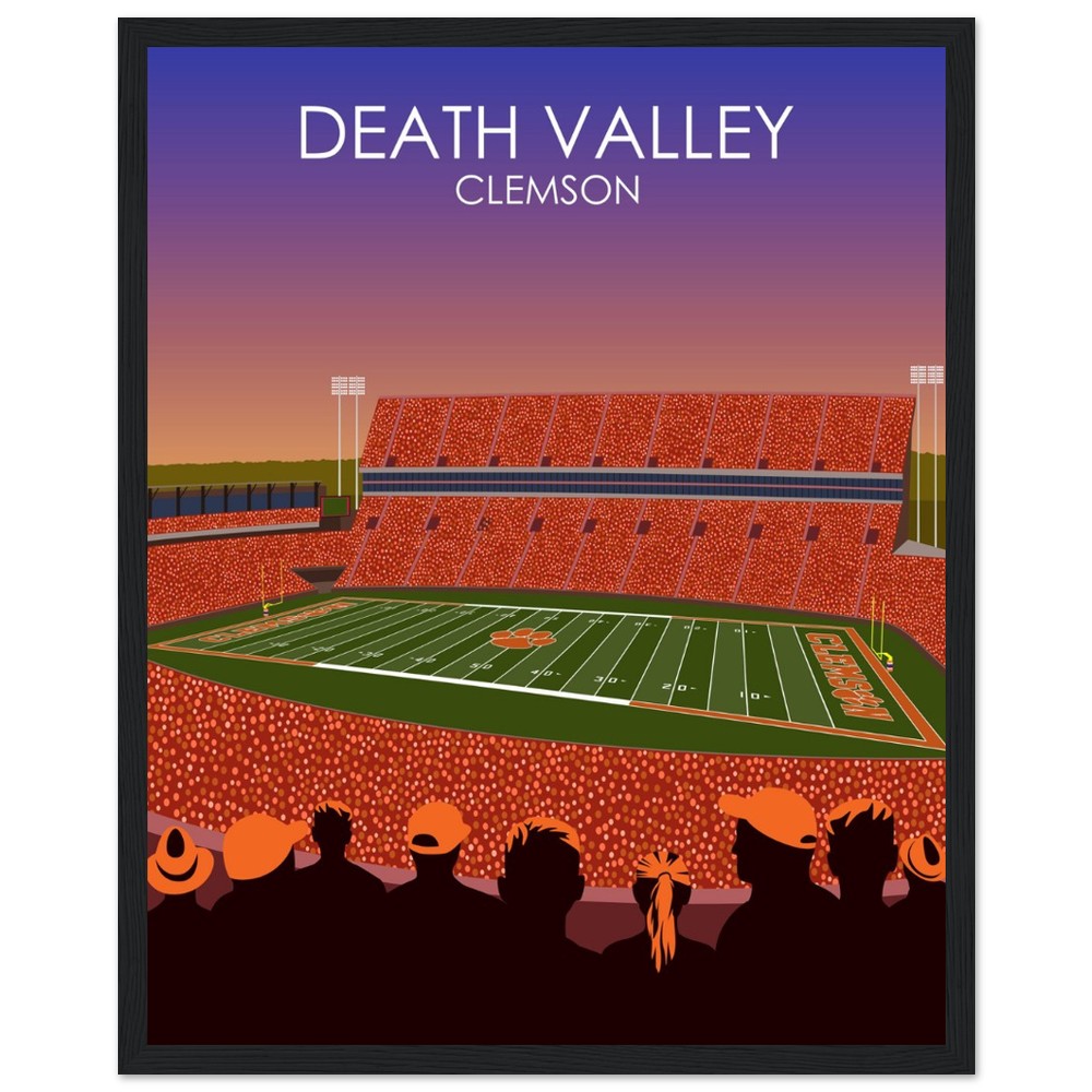 Clemson Tigers Stadium Poster | Frank Howard Field at Clemson Memorial Stadium 'Death Valley' Print