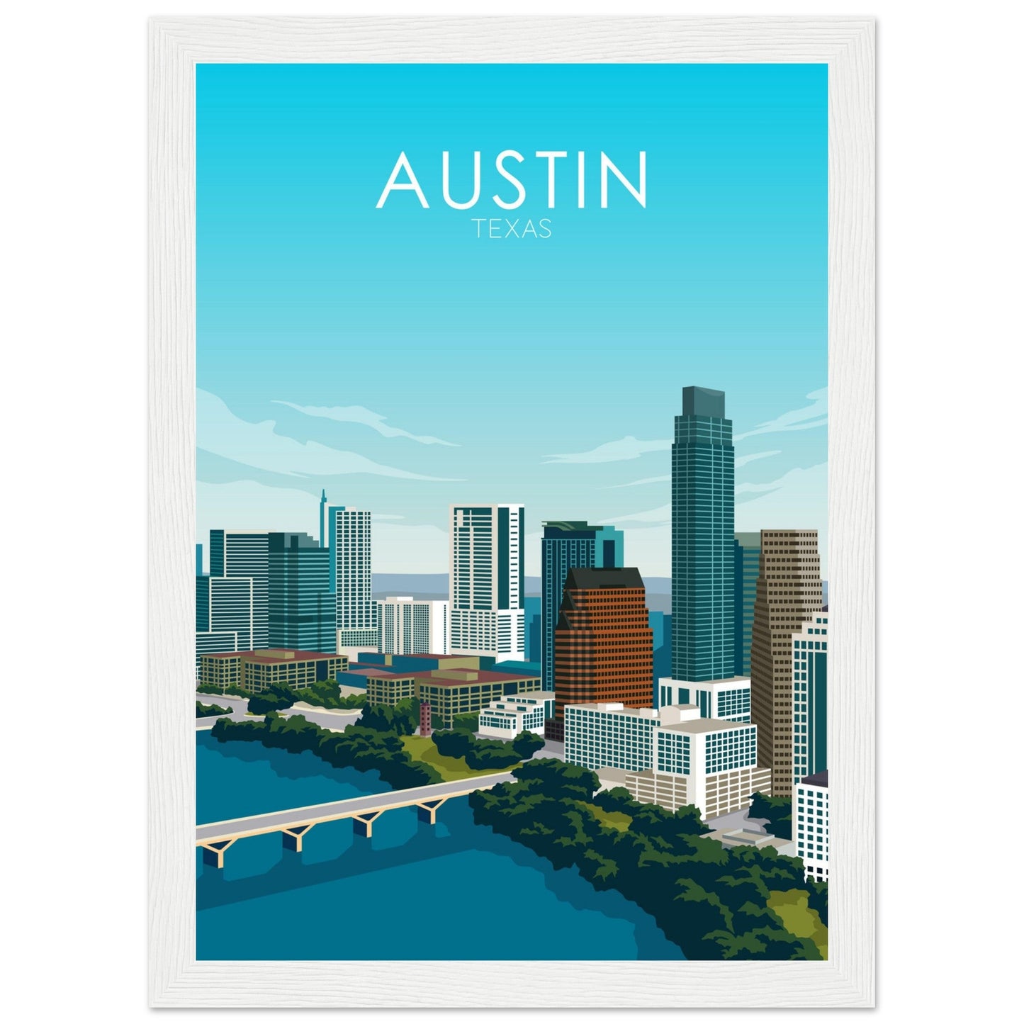 Austin Poster | Austin Wall Art | Austin Daytime Print