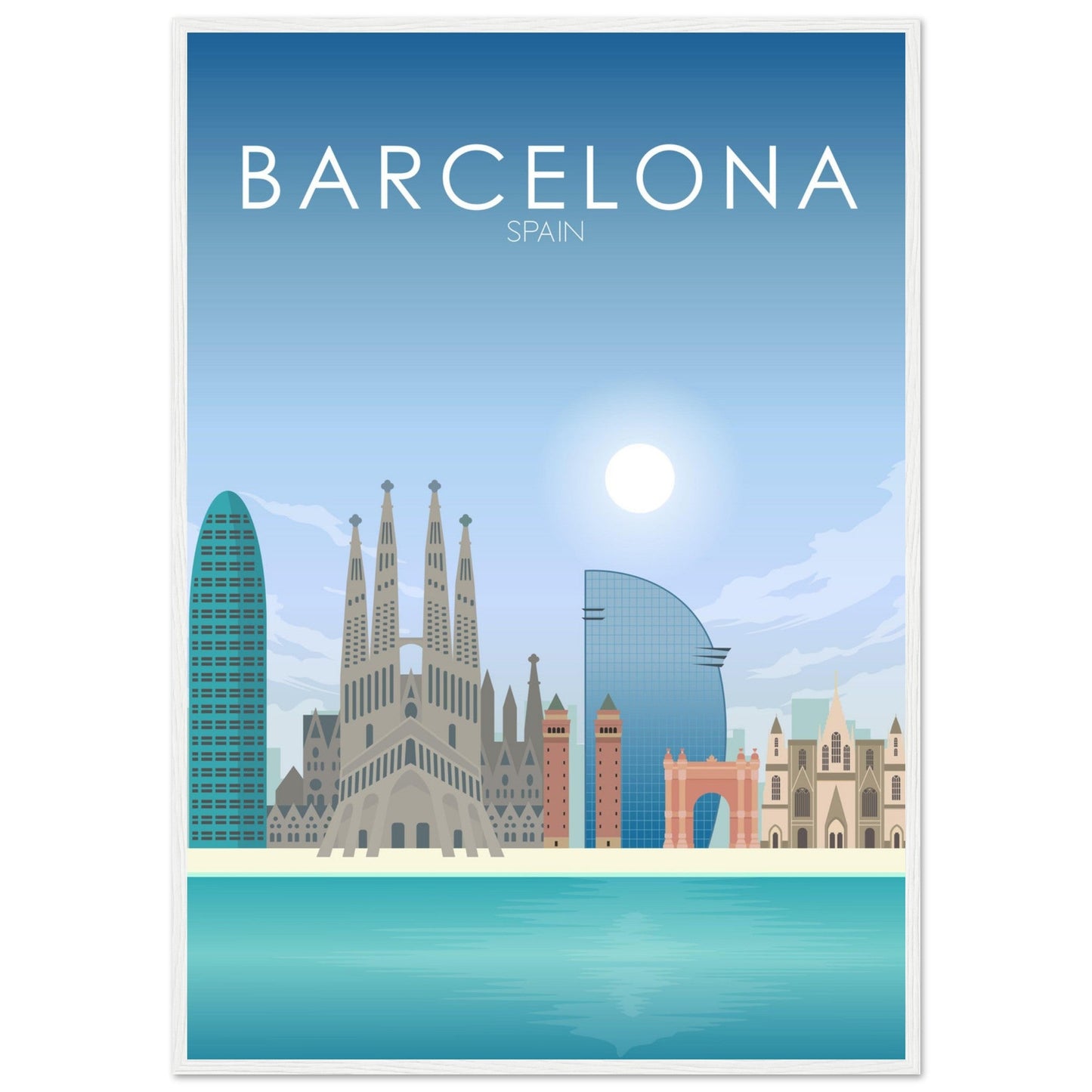 Barcelona Poster | Barcelona Wall Art | Barcelona Daytime Print