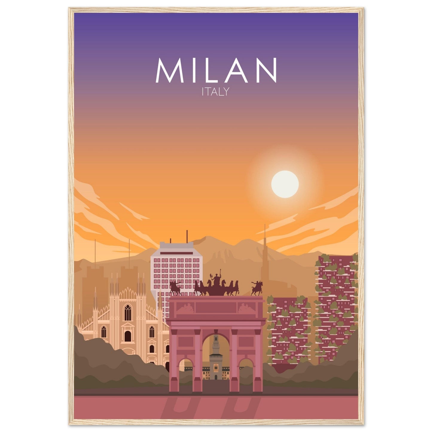 Milan Poster | Milan Wall Art | Milan Sunset Print