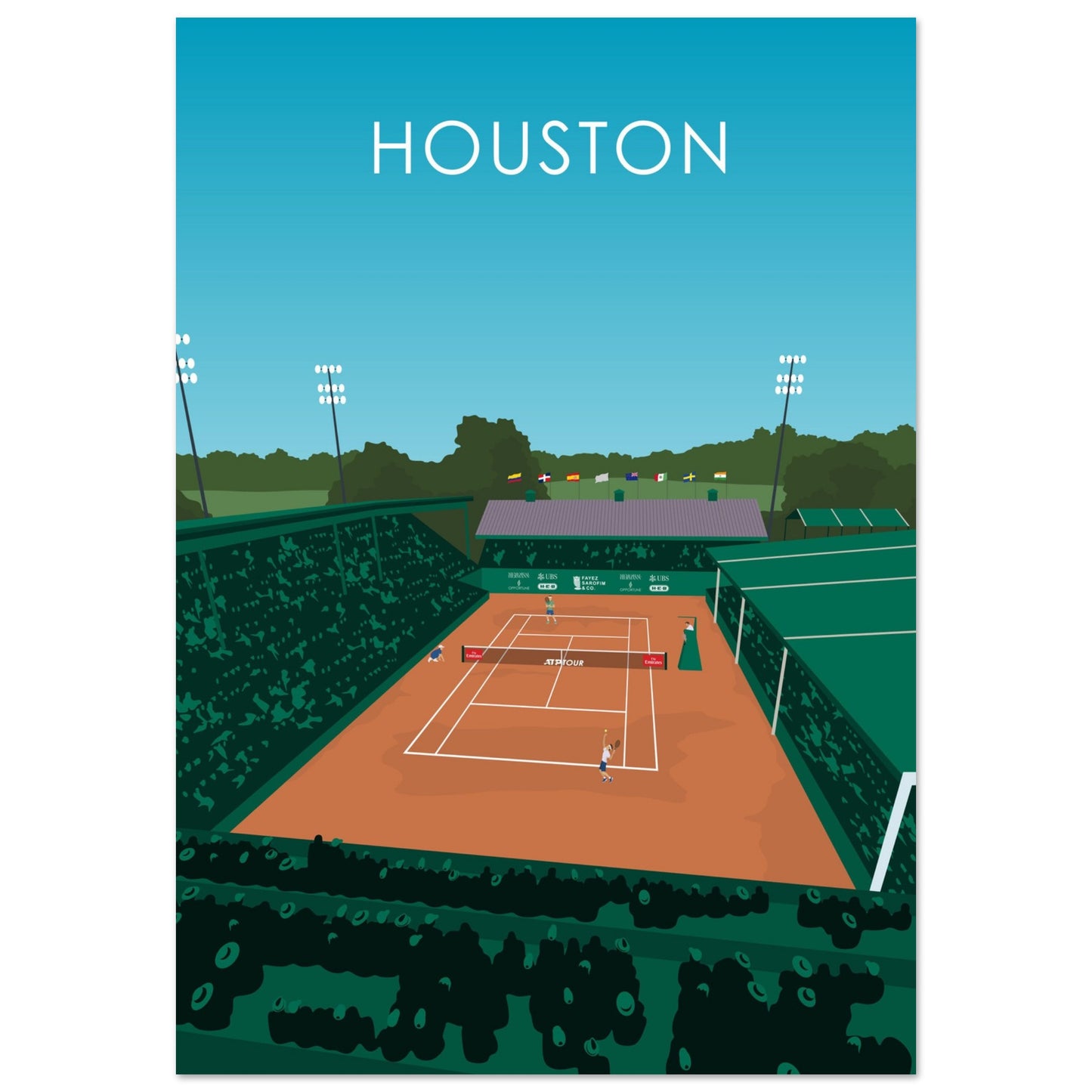 Houston ATP Tennis Stadium Poster