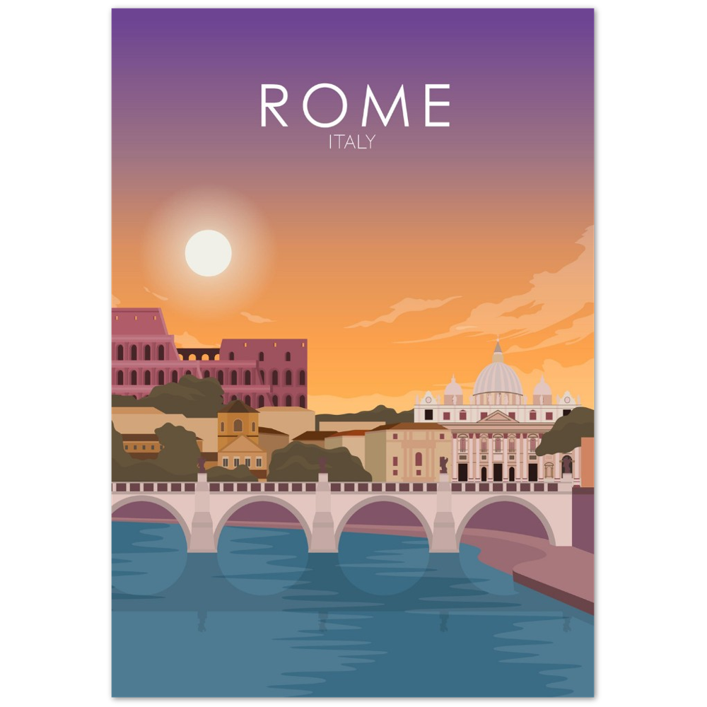 Rome Poster | Rome Wall Art | Rome Sunset Print