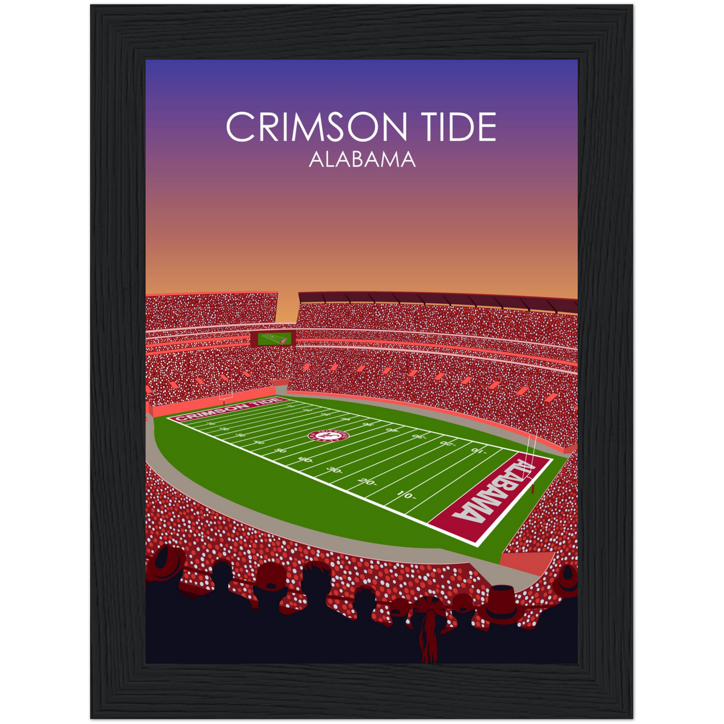 Crimson Tide | Bryant Denny Poster | University of Alabama College Football Stadium Print