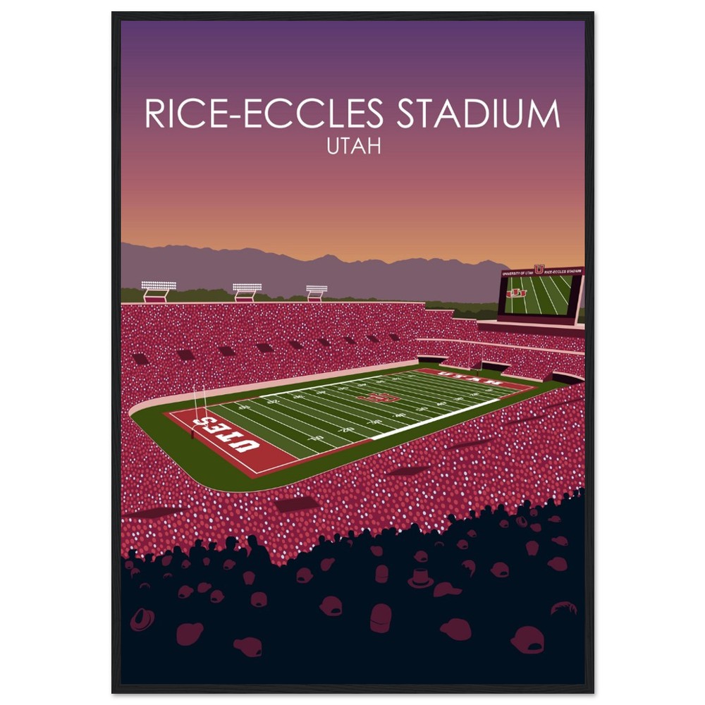 Rice-Eccles Stadium Poster | University of Utah College Football Stadium Print