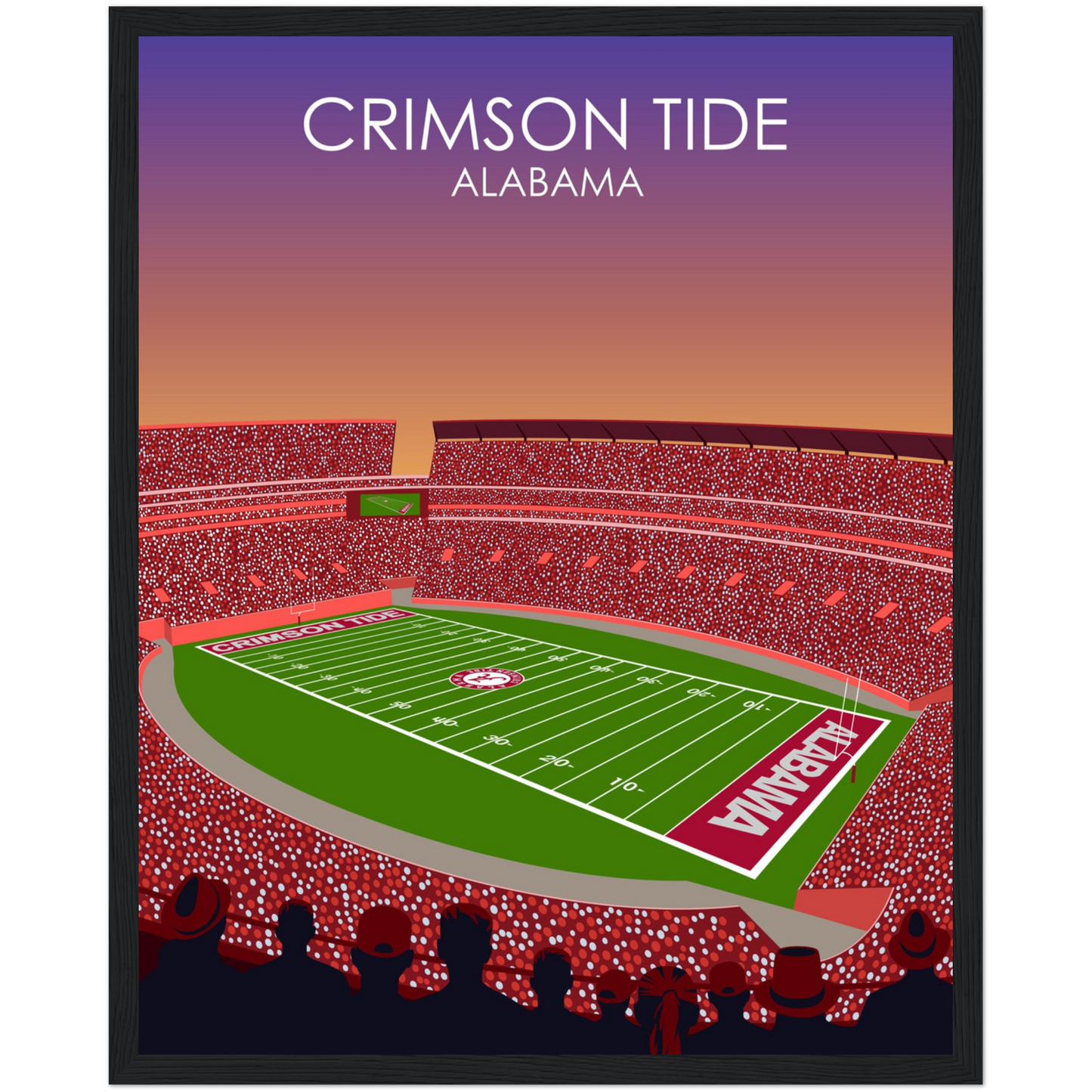 Crimson Tide | Bryant Denny Poster | University of Alabama College Football Stadium Print