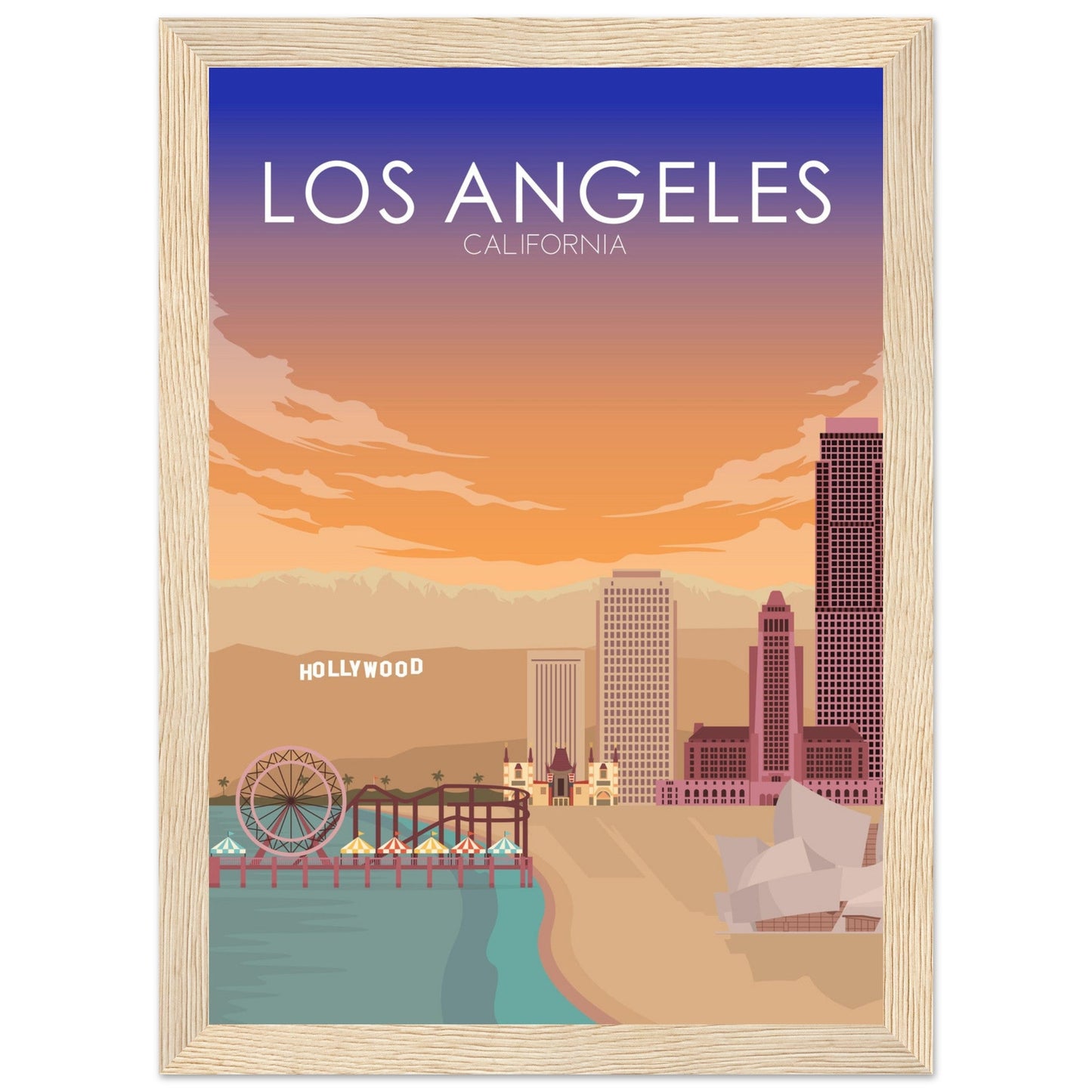 Los Angeles Poster | Los Angeles Wall Art | Los Angeles Sunset Print