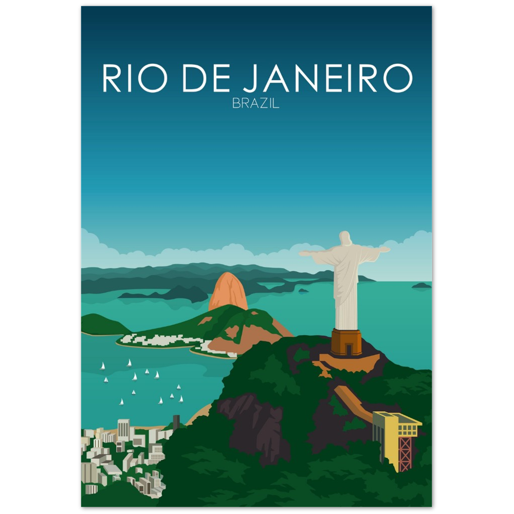 Rio De Janeiro Poster | Rio De Janeiro Wall Art | Rio De Janeiro Daytime Print