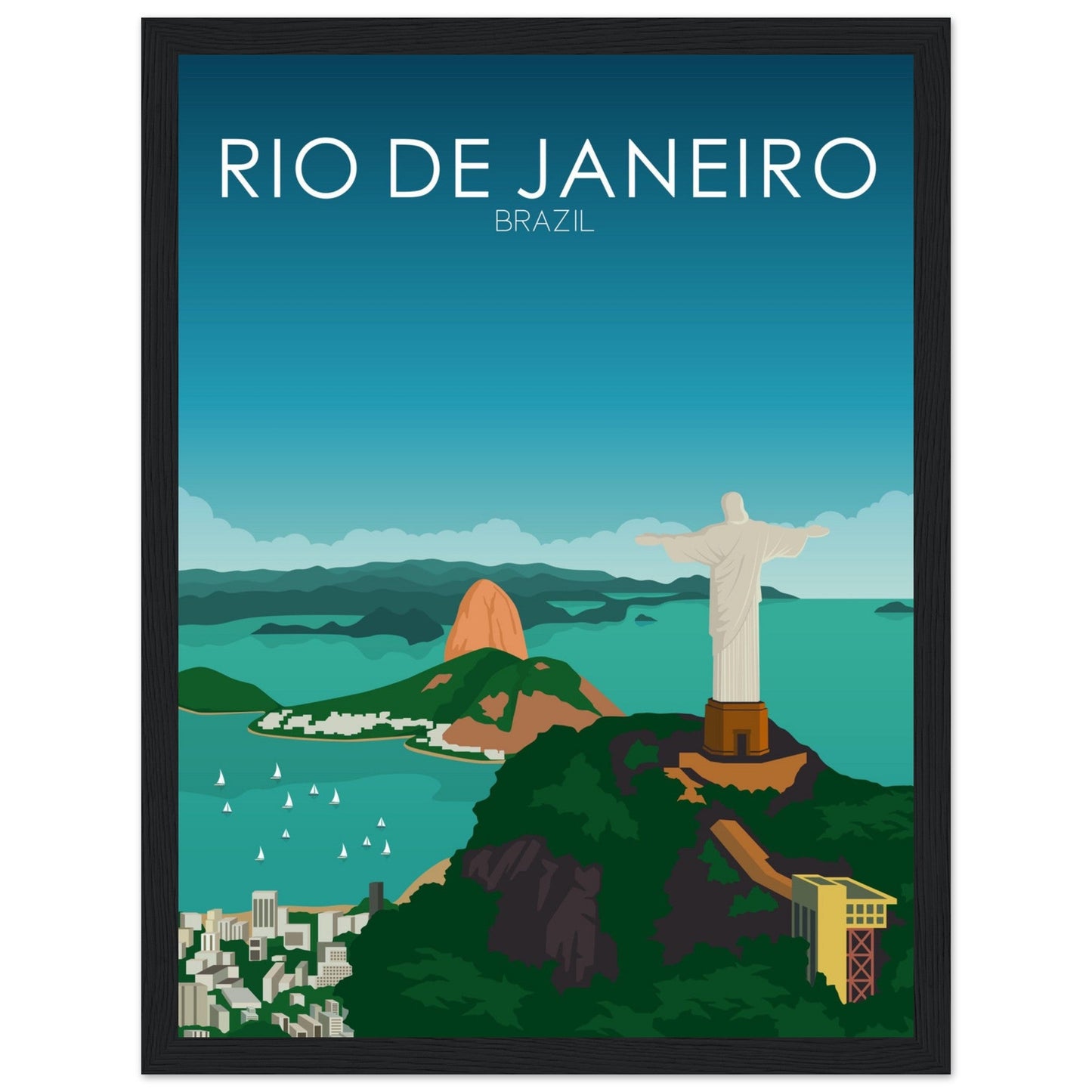 Rio De Janeiro Poster | Rio De Janeiro Wall Art | Rio De Janeiro Daytime Print