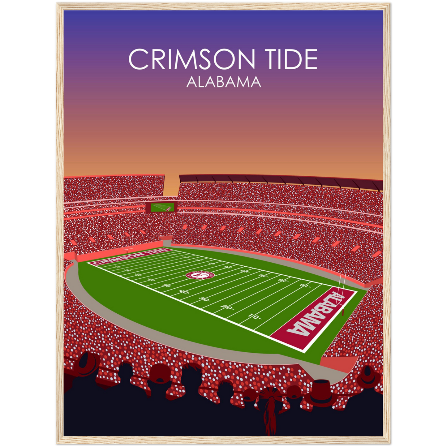 Crimson Tide | Bryant Denny Poster | University of Alabama College Football Stadium Print