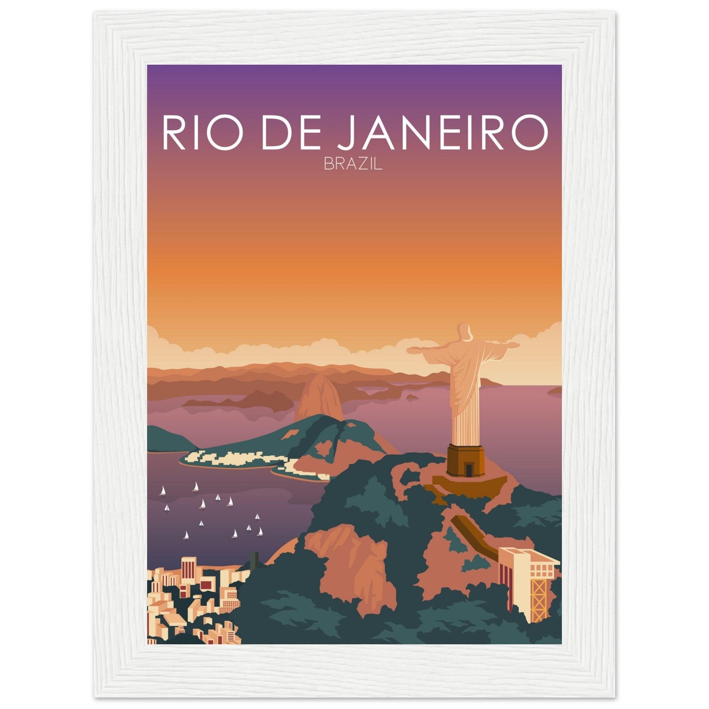 Rio De Janeiro Poster | Rio De Janeiro Wall Art | Rio De Janeiro Sunset Print