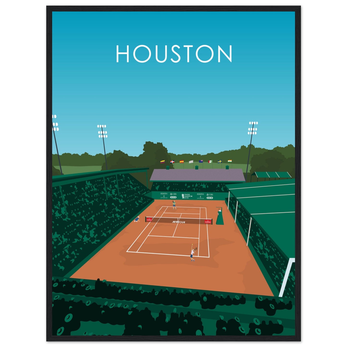 Houston ATP Tennis Stadium Poster