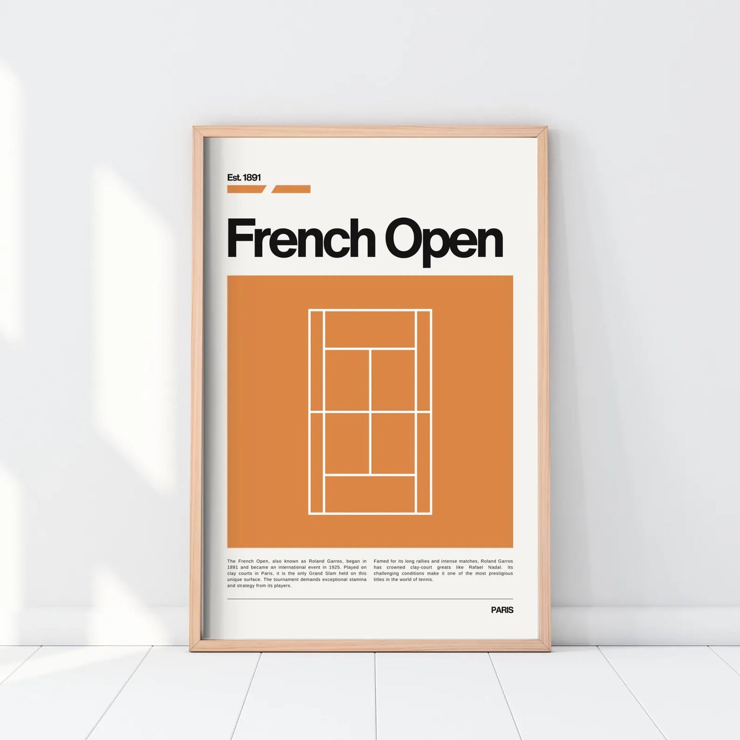 Roland Garros Poster | French Open Poster | Tennis Gift | Gift for Tennis Player