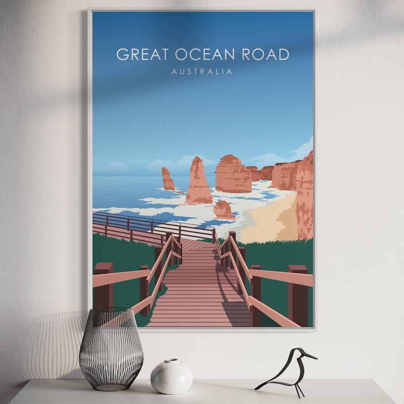 Great Ocean Road Poster | Great Ocean Road Print | Great Ocean Road Daytime Wall Art