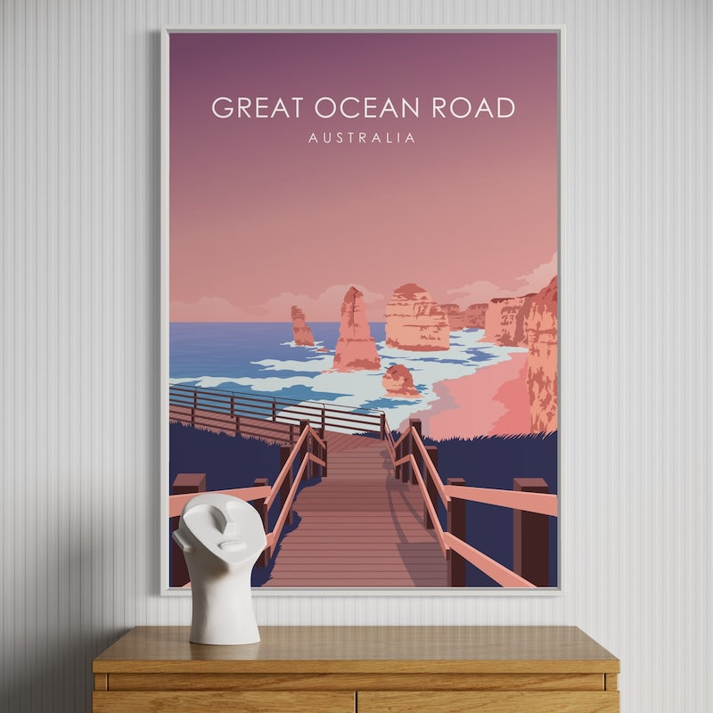 Great Ocean Road Poster | Great Ocean Road Print | Great Ocean Road Pastel Wall Art