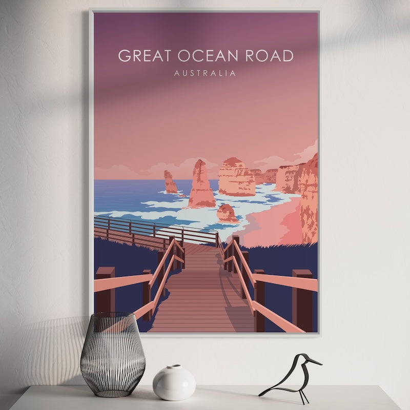 Great Ocean Road Poster | Great Ocean Road Print | Great Ocean Road Pastel Wall Art