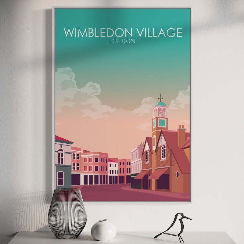 Wimbledon Village Poster | Wimbledon Village Prints | Wimbledon Village Pastel Wall Art