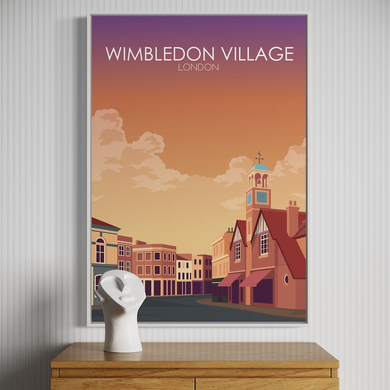 Wimbledon Village Poster | Wimbledon Village Prints | Wimbledon Village Sunset Wall Art