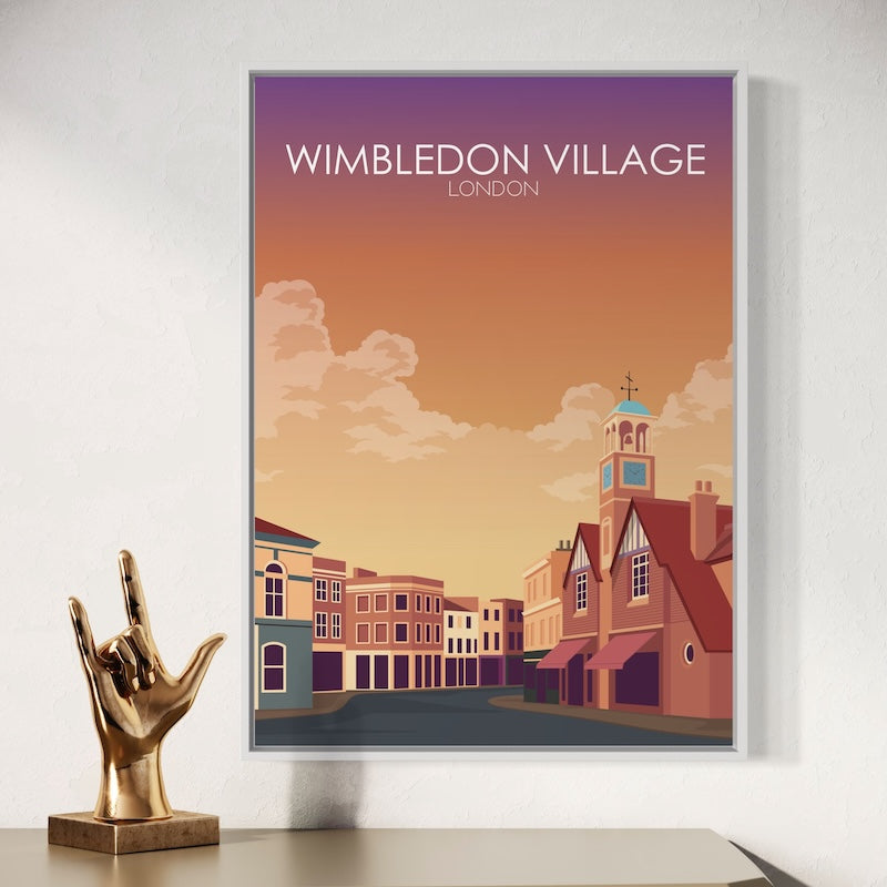 Wimbledon Village Poster | Wimbledon Village Prints | Wimbledon Village Sunset Wall Art
